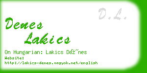 denes lakics business card